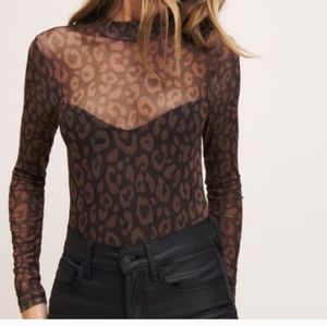 Dynamite leopard mesh sheer bodysuit